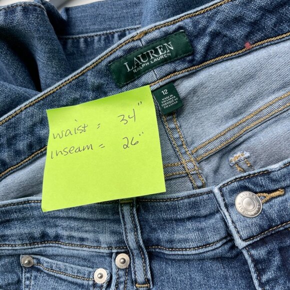 Polo Ralph Lauren Womens Jeans Blue 12 Mid Rise Straight Ankle Stretch - Picture 5 of 14